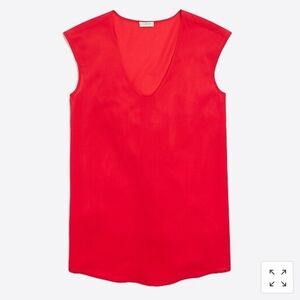 ❤ J CREW FACTORY RED FLOWY SHIRTTAIL BLOUSE / TOP, 0